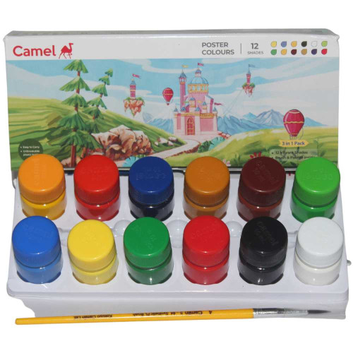 Poster Color Plastic Box -Pack of 12 (10ml each)