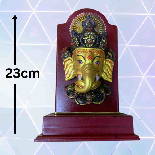 Golden Ganesh Mask with Base (1pcs)