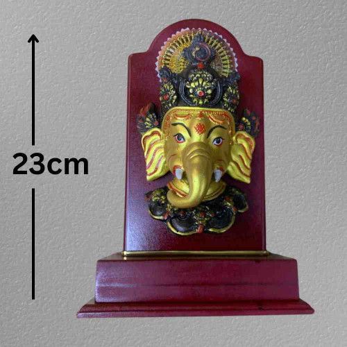 Golden Ganesh Mask with Base (1pcs)