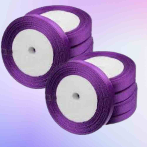 Purple Satin Ribbon 1/4 Inch (12roll)