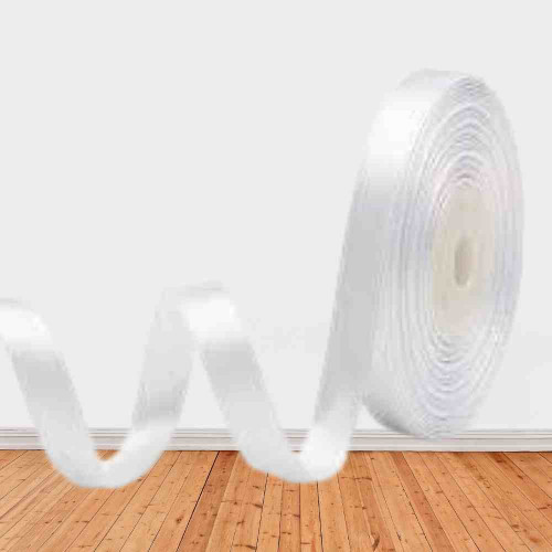 White Satin Ribbon 1/4 Inch (1roll)