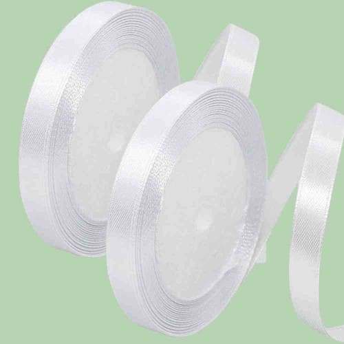 White Satin Ribbon 1/4 Inch (12roll)