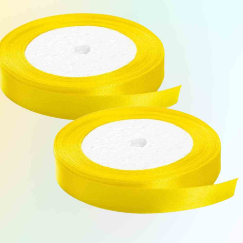 Yellow Satin Ribbon 1/4 Inch (12roll)