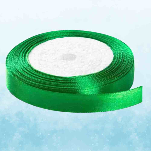 Green Satin Ribbon 1/4 Inch (1roll)