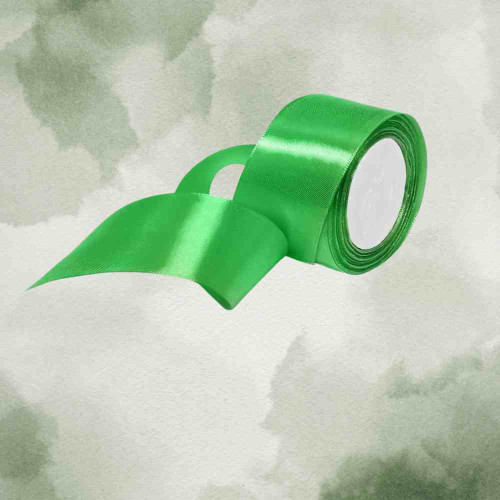 Green Satin Ribbon 1/4 Inch (1roll)