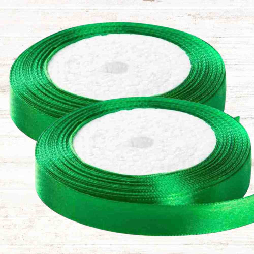 Green Satin Ribbon 1/4 Inch (12roll)