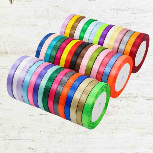 Colorful Satin Ribbon 1/4 Inch (1roll)