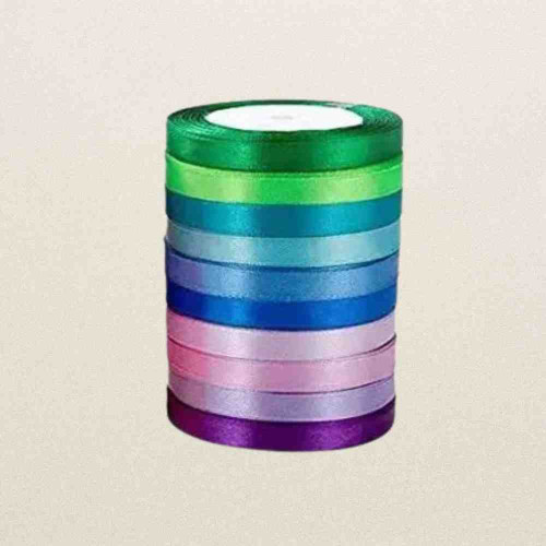 Colorful Satin Ribbon 1/4 Inch (1roll)