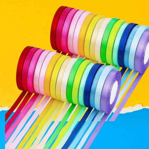 Colorful Satin Ribbon 1/4 Inch (12roll)