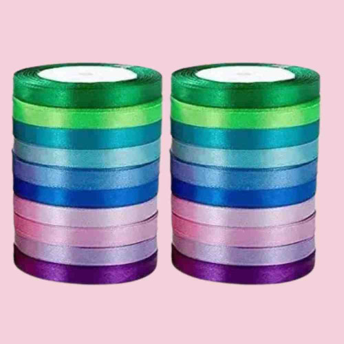 Colorful Satin Ribbon 1/4 Inch (12roll)