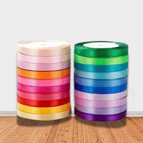 Colorful Satin Ribbon 1/4 Inch (12roll)