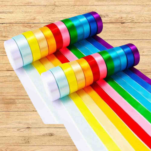 Colorful Satin Ribbon 1/4 Inch (12roll)