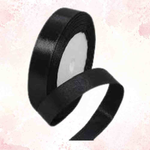 Black Satin Ribbon 1.5cm (1roll)