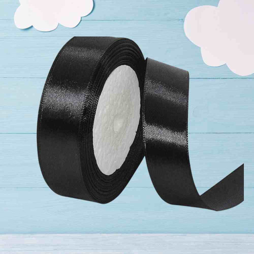 Black Satin Ribbon 1.5cm (1roll)