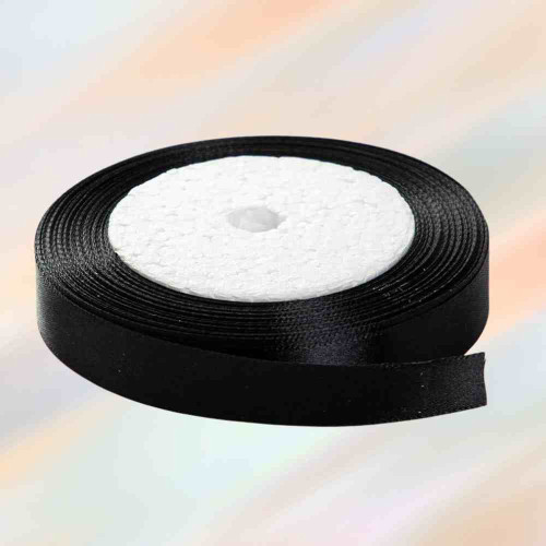 Black Satin Ribbon 1.5cm (1roll)