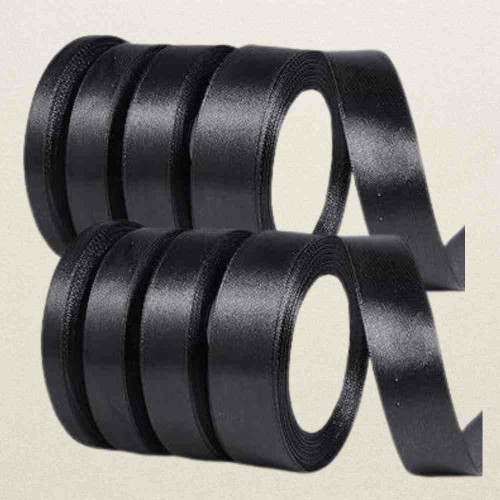 Black Satin Ribbon 1.5cm (12roll)