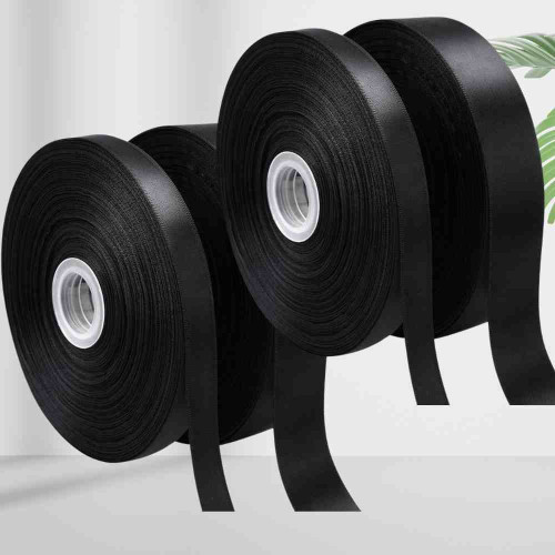 Black Satin Ribbon 1.5cm (12roll)