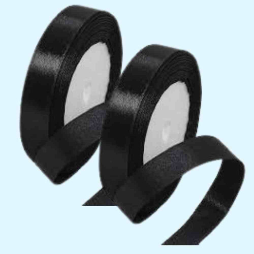 Black Satin Ribbon 1.5cm (12roll)