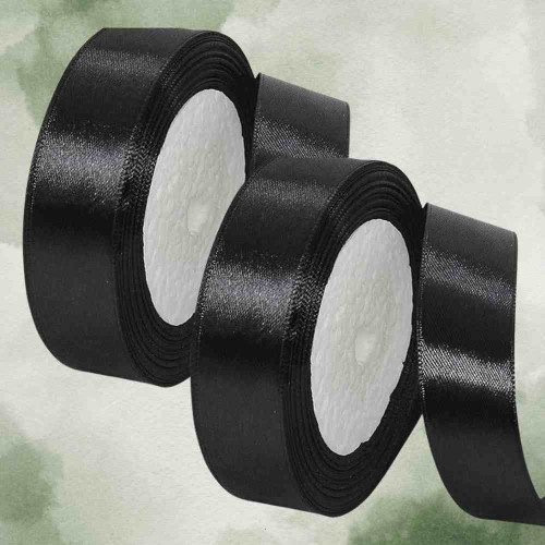 Black Satin Ribbon 1.5cm (12roll)