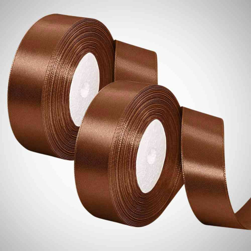 Brown Satin Ribbon 1.5cm (12roll)