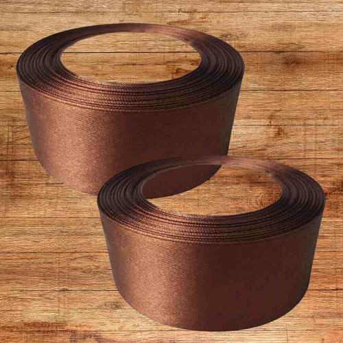 Brown Satin Ribbon 1inch (12roll)