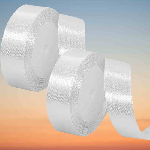 White Satin Ribbon 1inch (12roll)