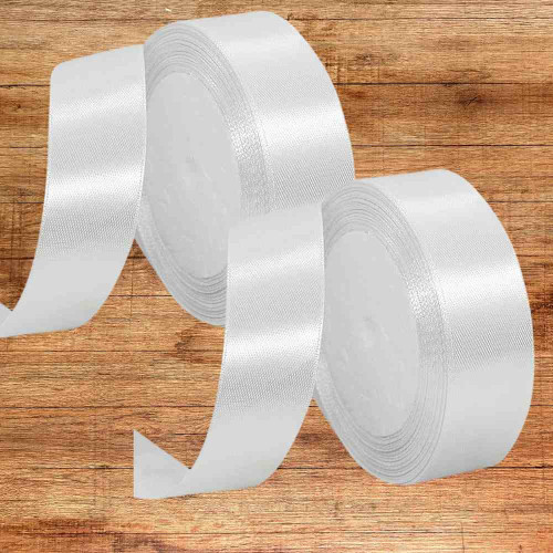 White Satin Ribbon 1inch (12roll)