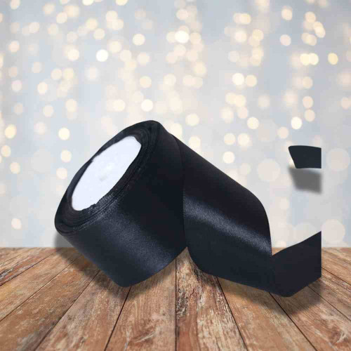 Black Satin Ribbon 1inch (1roll)