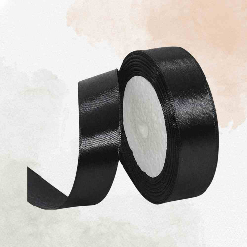 Black Satin Ribbon 1inch (1roll)