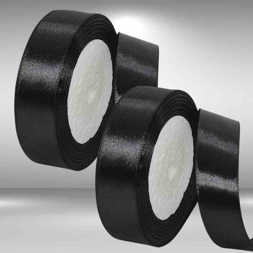 Black Satin Ribbon 1inch (12roll)