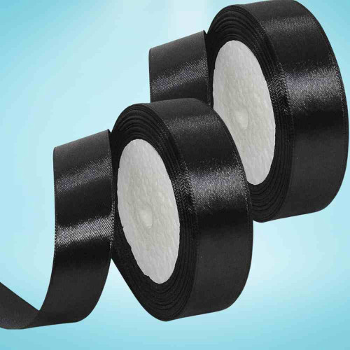 Black Satin Ribbon 1inch (12roll)