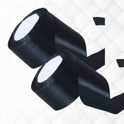 Black Satin Ribbon 1inch (12roll)