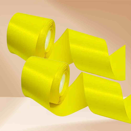 Yellow Satin Ribbon 1inch (12roll)