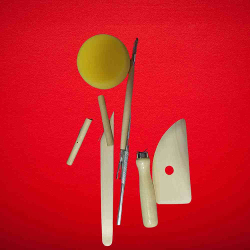 Wooden Clay Tool Set with Foam (1set)