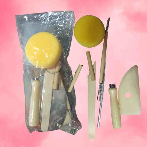 Wooden Clay Tool Set with Foam (1set)