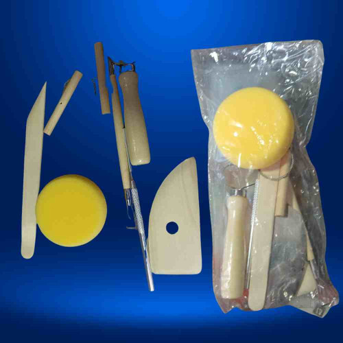 Wooden Clay Tool Set with Foam (1set)