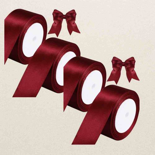 Maroon Satin Ribbon 1inch (12roll)