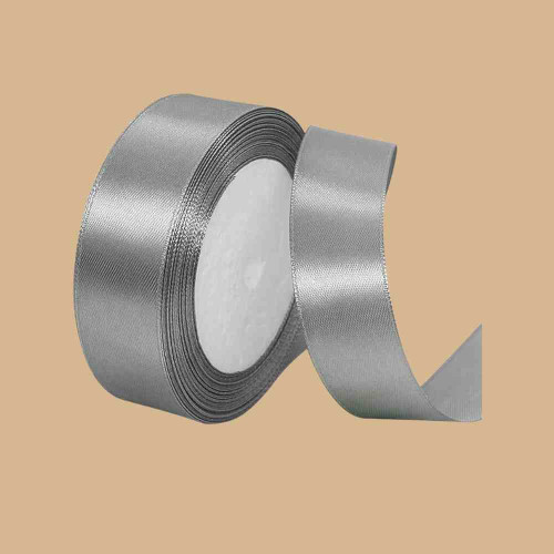 Grey Satin Ribbon 1inch (1roll)