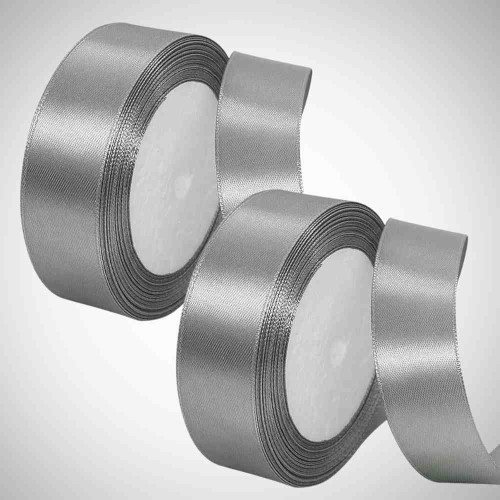 Grey Satin Ribbon 1inch (12roll)