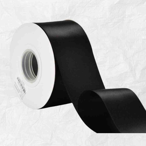 ElegancePro Black Satin Ribbon 2inch (1roll)