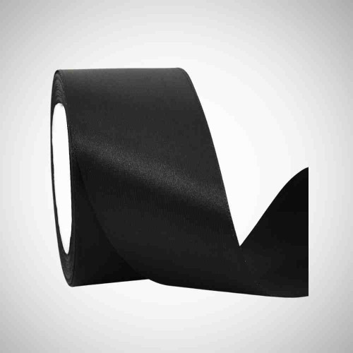 ElegancePro Black Satin Ribbon 2inch (1roll)