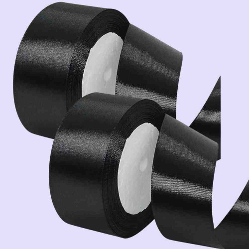 ElegancePro Black Satin Ribbon 2inch(12roll)