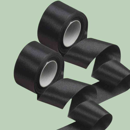 ElegancePro Black Satin Ribbon 2inch(12roll)