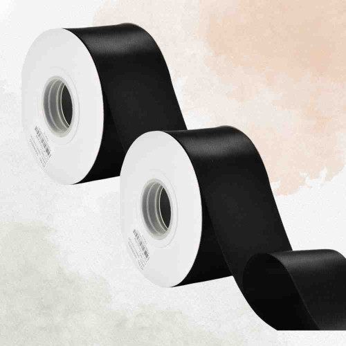 ElegancePro Black Satin Ribbon 2inch(12roll)