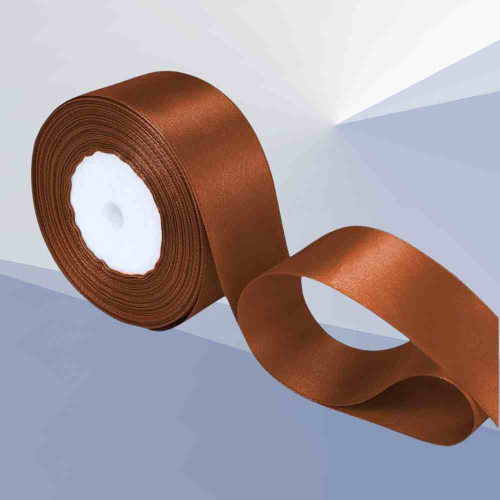 ElegancePro Brown Satin Ribbon 2inch (1roll)