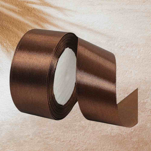 ElegancePro Brown Satin Ribbon 2inch (1roll)