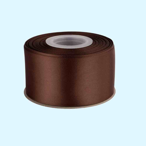 ElegancePro Brown Satin Ribbon 2inch (1roll)