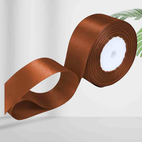 ElegancePro Brown Satin Ribbon 2inch (1roll)