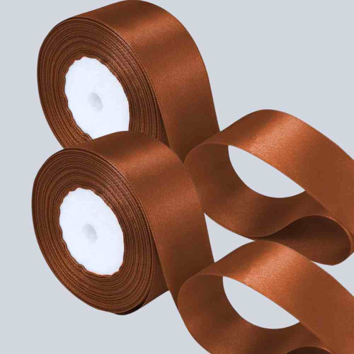 ElegancePro Brown Satin Ribbon 2inch (12roll)