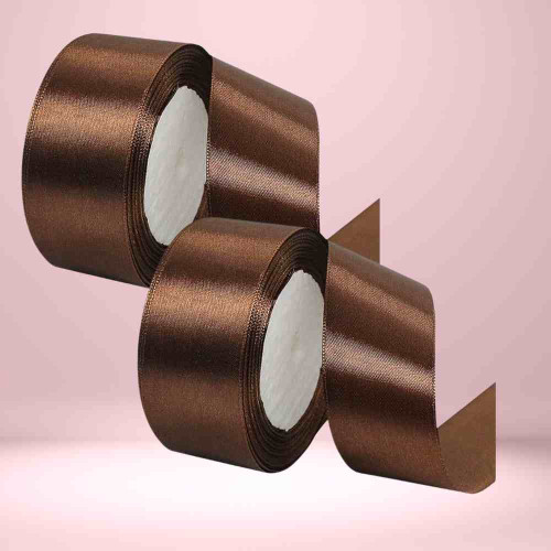 ElegancePro Brown Satin Ribbon 2inch (12roll)